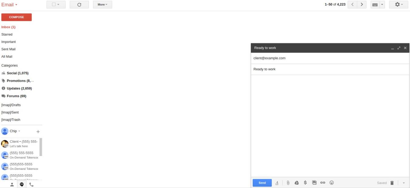 Send emails without seeing your inbox